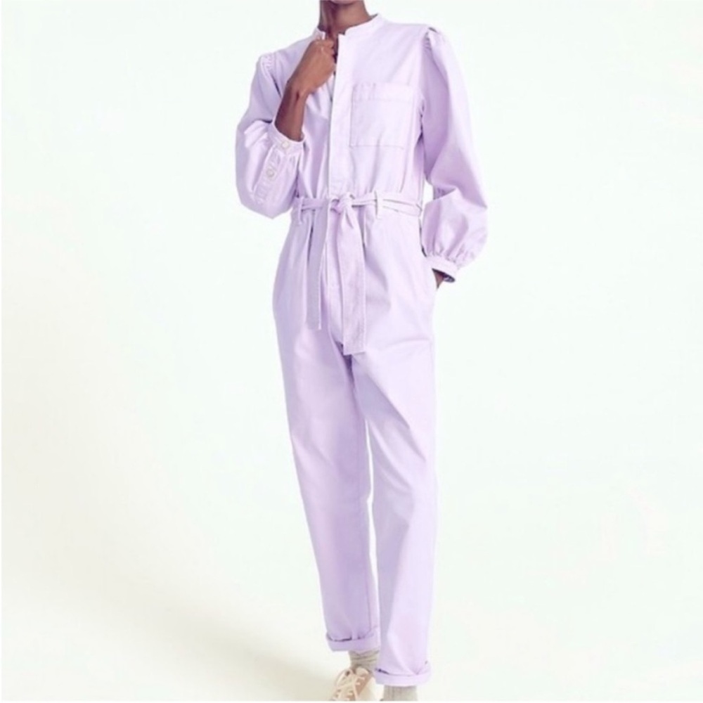 Reposhing / unworn - J crew chino puff sleeve Lavender Women's Jumpsuit - 2P